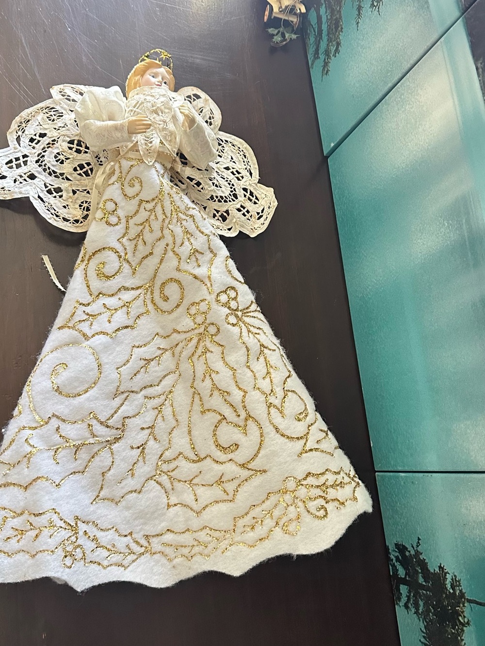 Elegant White and Gold Angel Tree Topper - Home Accents
